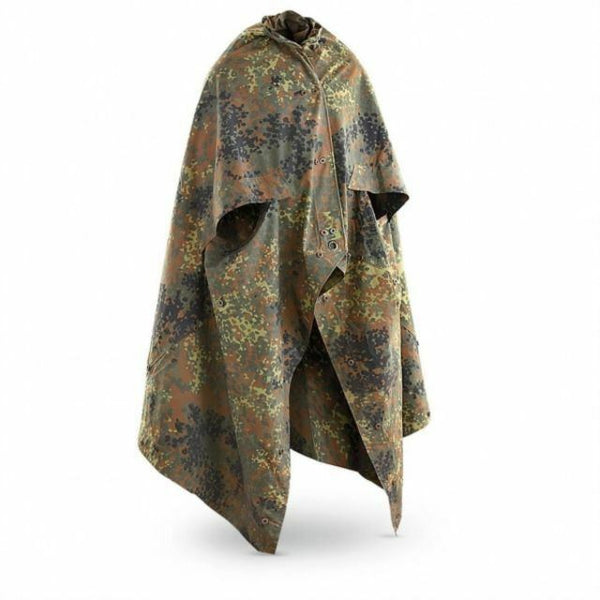 Véritable abri de l'armée allemande demi-bâche fleckt. poncho de tente en toile imperméable