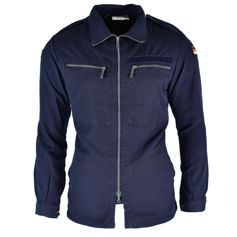 Veste de marine originale de l'armée allemande, veste de pont bleu marine zippée en aramide résistant au feu