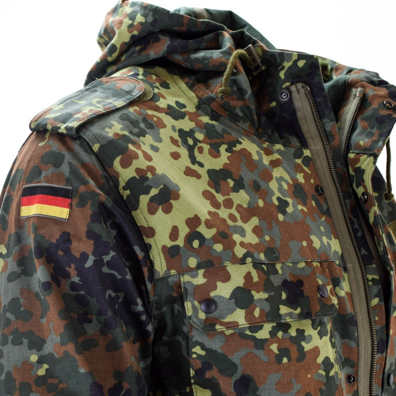 Origineel Duitse leger veldjack Parka Militaire uitgifte Hooded Flecktarn Combat