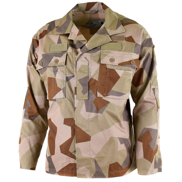 Veste authentique de l'armée suédoise M90, chemise légère de camouflage désert pour troupes de campagne, NEUF