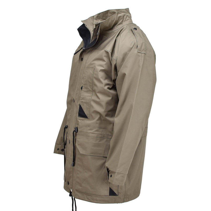 Parka militaire néerlandaise originale avec doublure chaude veste longue kaki officier surplus