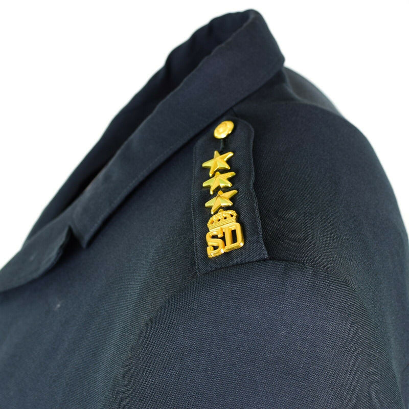 Véritable uniforme de parade bleu d'infanterie de l'armée suédoise, veste de tenue militaire suédoise