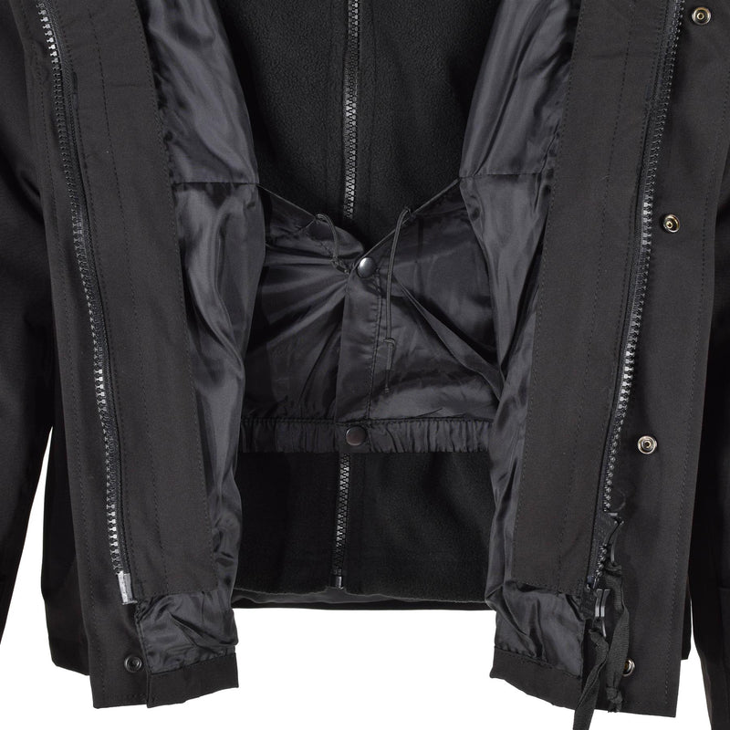 Parka de marque Mil-Tec avec doublure d'hiver Veste noire chaude imperméable Vêtements de pluie pour hommes