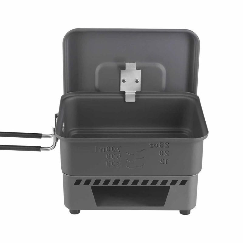 Ensemble de cuisson à carburant solide Esbit Camping 1100 ml Pot Hard Anodisé en aluminium Gray