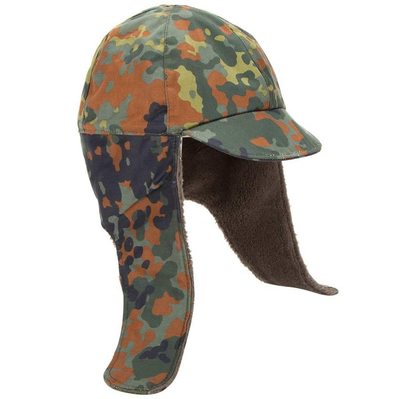 Echt Duits leger militaire winterstapel Cap Flecktarn hoed warm koud weer