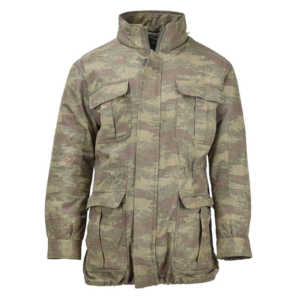 Veste de parachutiste militaire turque originale parka camouflage ripstop doublée armée