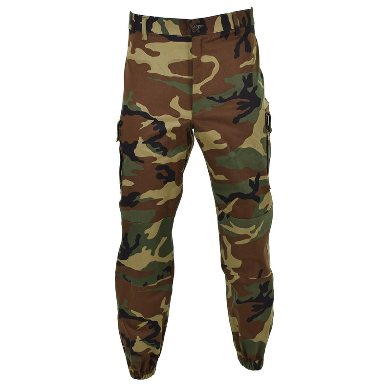 Originele Italiaanse militaire vrachtbroek Combat Woodland Camo Field broek Nieuw