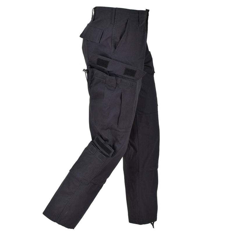 Pantalon cargo noir de style armée américaine de marque Mil-Tec, pantalon de combat en ripstop