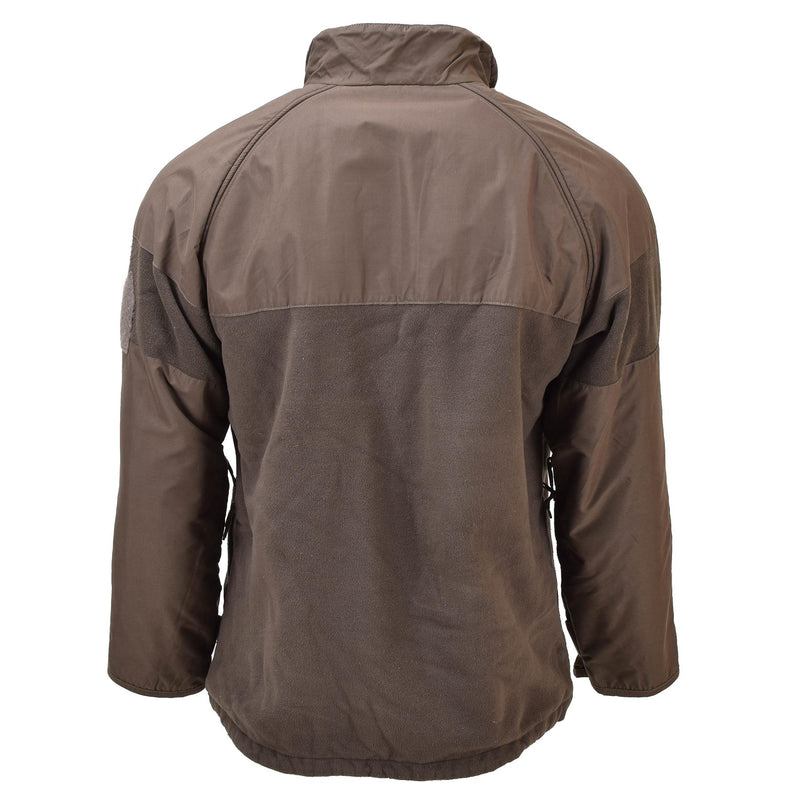 Veste polaire marron militaire hongroise originale avec poignets réglables et coupe-vent