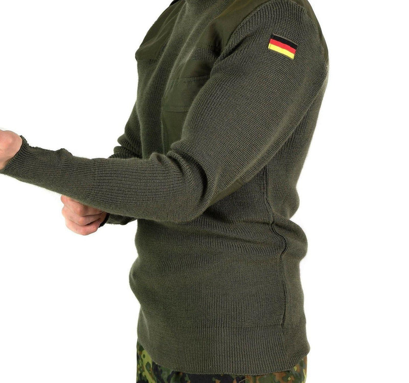 Echt Duitse leger pullover commando jumper groene olijftrui wol nieuw