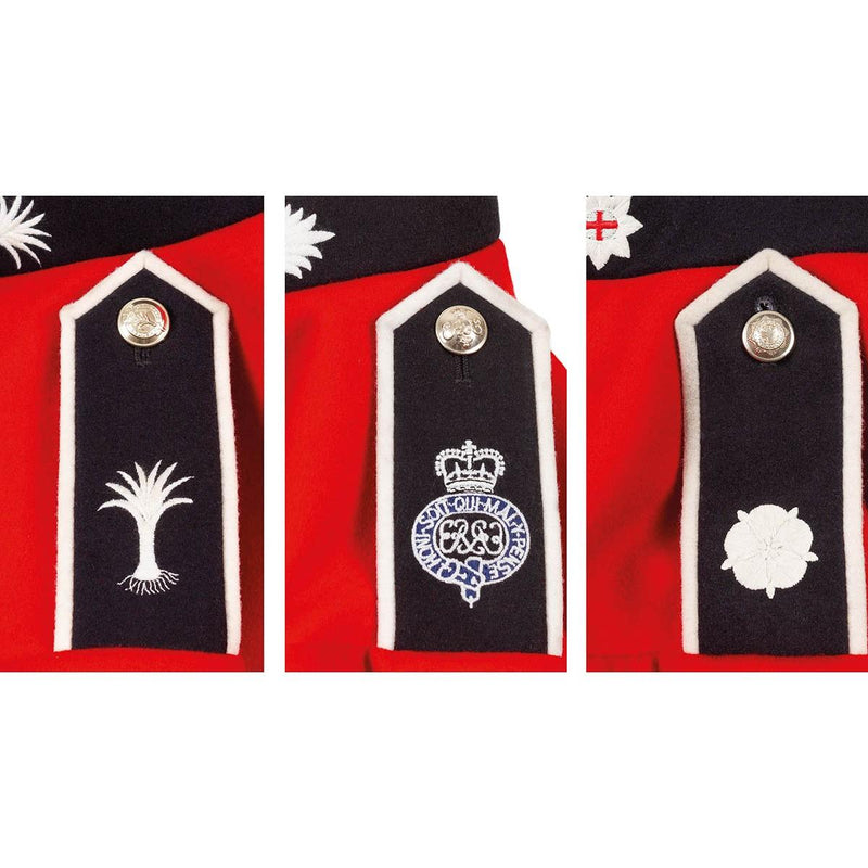 Echte Britse leger jas uniform tuniek rode jurk scharlaken Ierse bewakers cavalerie