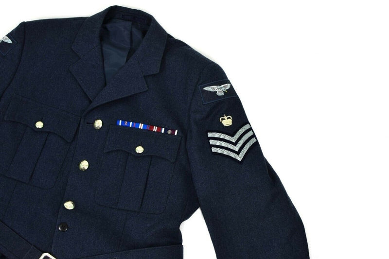 Véritable veste militaire britannique de cérémonie Air Force RAF bleu militaire NEUF