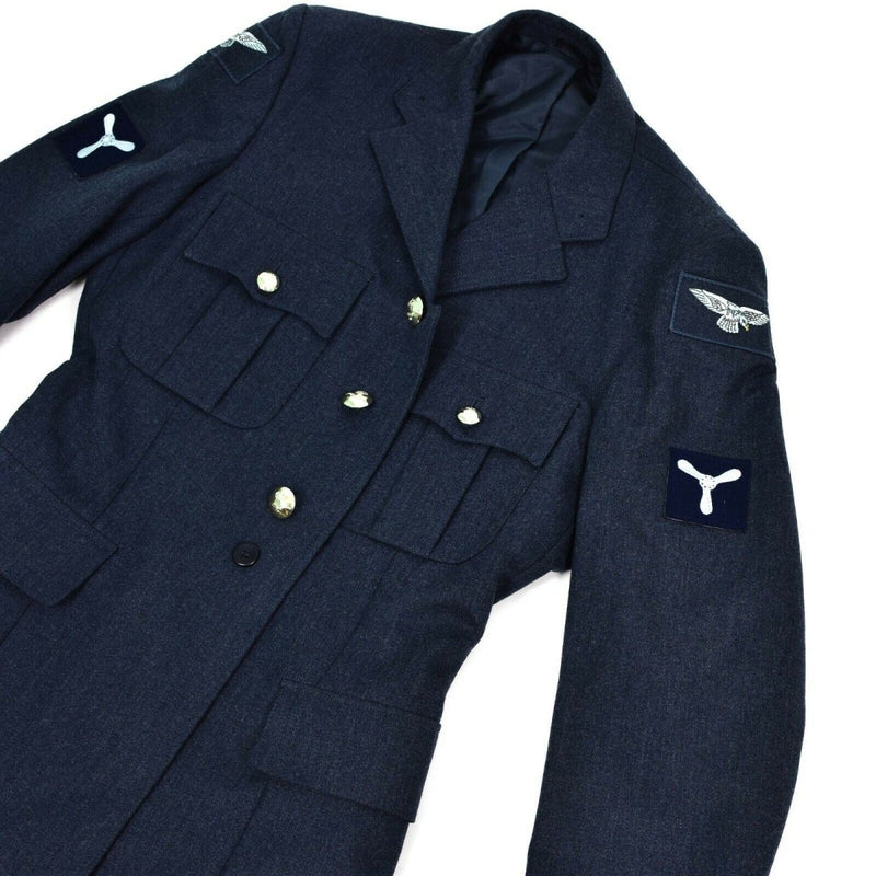 Véritable veste militaire britannique de cérémonie Air Force RAF bleu militaire NEUF