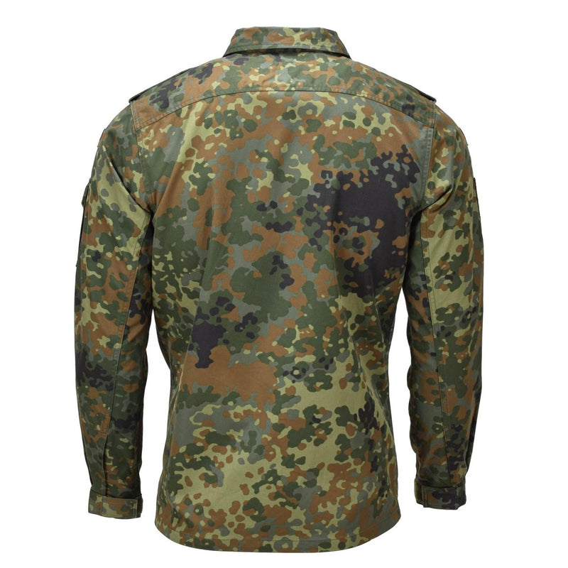 Echt Duits militair veldhemd Vrouwen Snap button bevestiging flecktarn camo