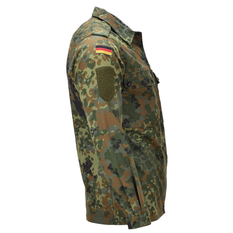 Echt Duits militair veldhemd Vrouwen Snap button bevestiging flecktarn camo