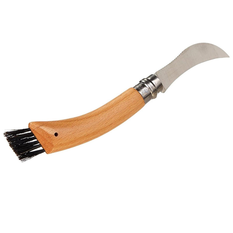 Couteau de poche à champignons Opinel N°08 en acier inoxydable avec manche en hêtre