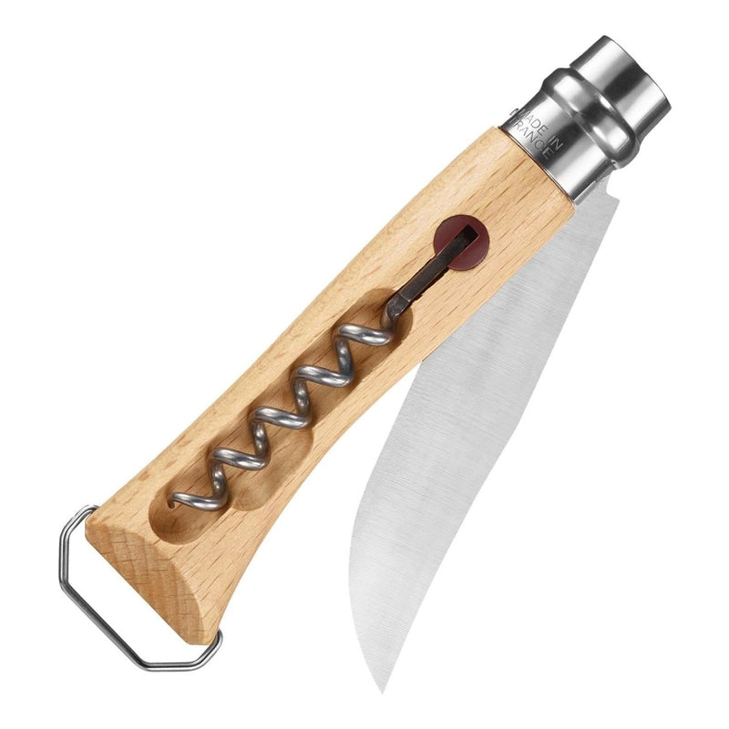 Opinel N ° 10 Corkscrew Pocket Knife Bottle opener roestvrijstalen mes