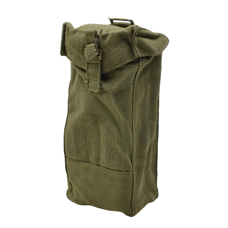 Sac porte-chargeur de taille moyenne en toile durable de l'armée belge d'origine, couleur olive