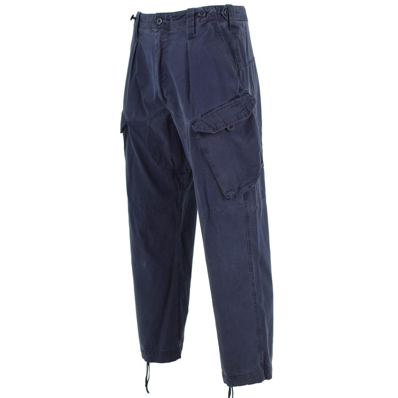 Pantalon cargo militaire britannique original Pantalon de travail Royal Navy Couleur bleue