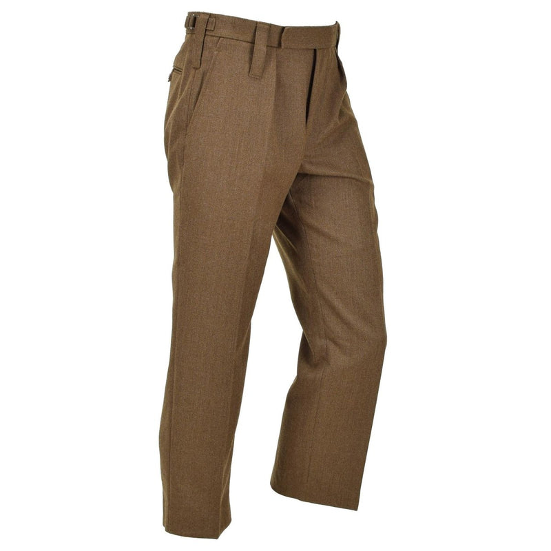 Pantalon de costume militaire britannique original en laine marron