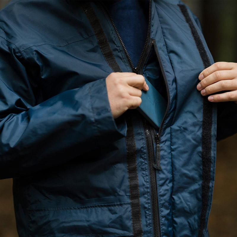 Veste de pluie originale de la RAF britannique imperméable et doublée de parka contre les intempéries bleue