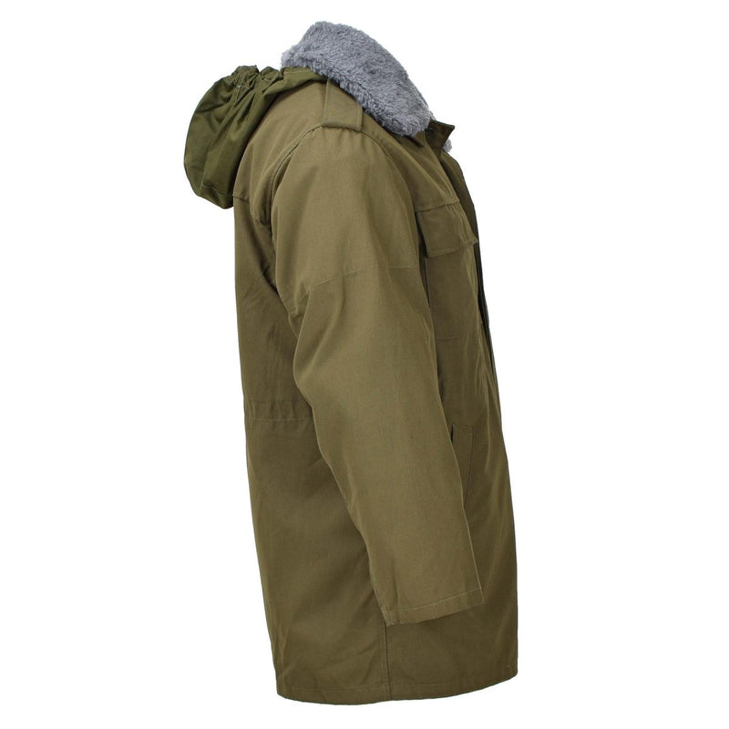 Veste militaire tchèque d'origine parka M85 avec doublure à capuche et ourlet long armée Olive