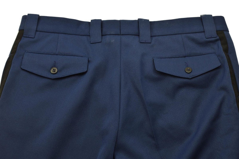 Pantalon militaire néerlandais d'origine pour homme avec braguette zippée et poches fendues, bleu uni