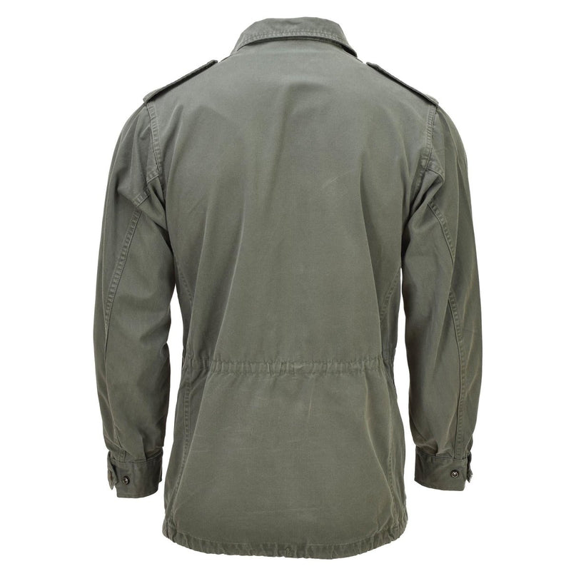 Veste classique militaire française originale avec grandes poches avant, couleur olive unie