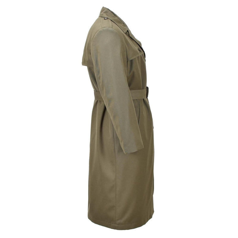 Originele Italiaanse militaire vrouwen trench jas olijf lang met riem voering leger nieuw