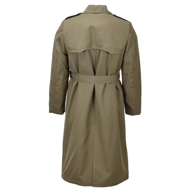 Originele Italiaanse militaire vrouwen trench jas olijf lang met riem voering leger nieuw