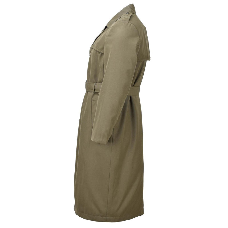 Originele Italiaanse militaire vrouwen trench jas olijf lang met riem voering leger nieuw