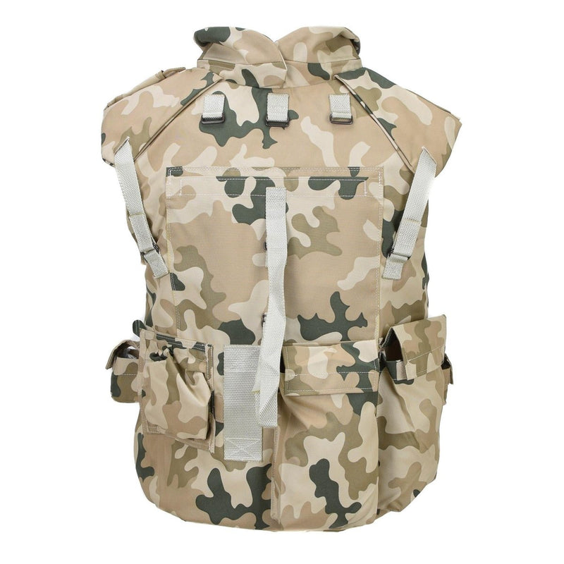 Gilet tactique militaire polonais d'origine, porte-plaques léger, camouflage désert