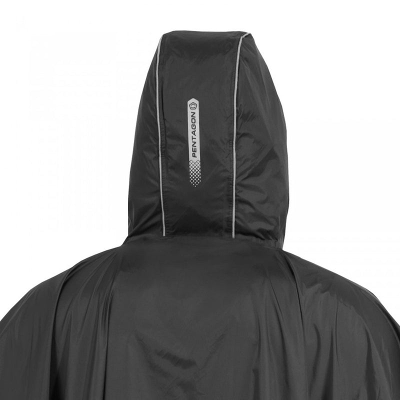 Poncho pliable PENTAGON Cloudburst imperméable et respirant avec détails réfléchissants