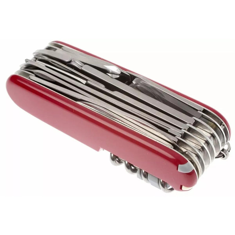 Couteau multifonction Victorinox Swiss Champ 33 fonctions en acier inoxydable avec manche rouge