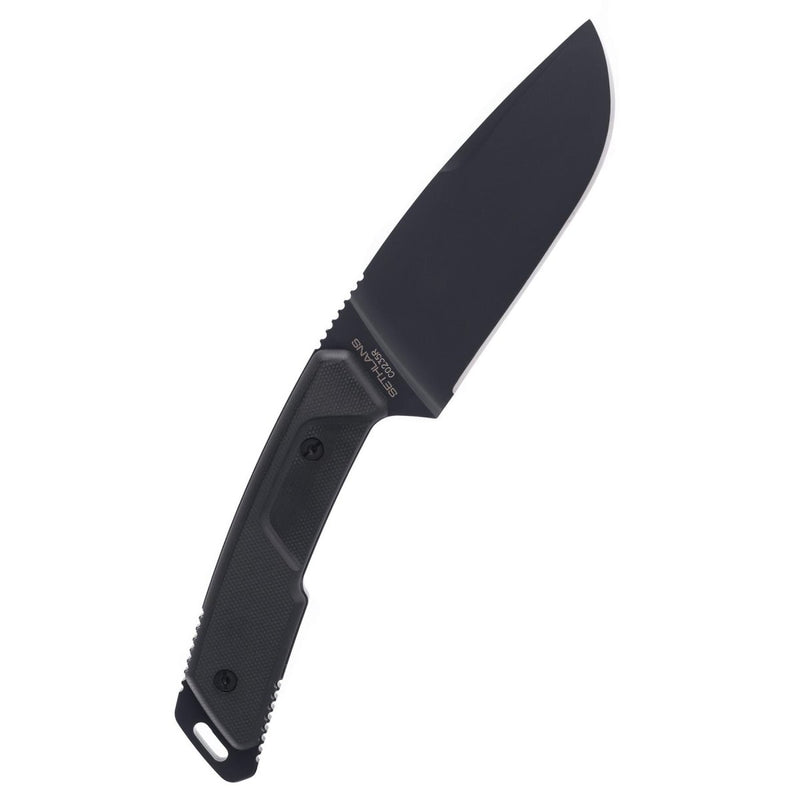 SETHLANS D2 Black Bushcraft survival tactical knife fixed drop point plain blade Hler steel k110 D2 60 HRC forprene handle