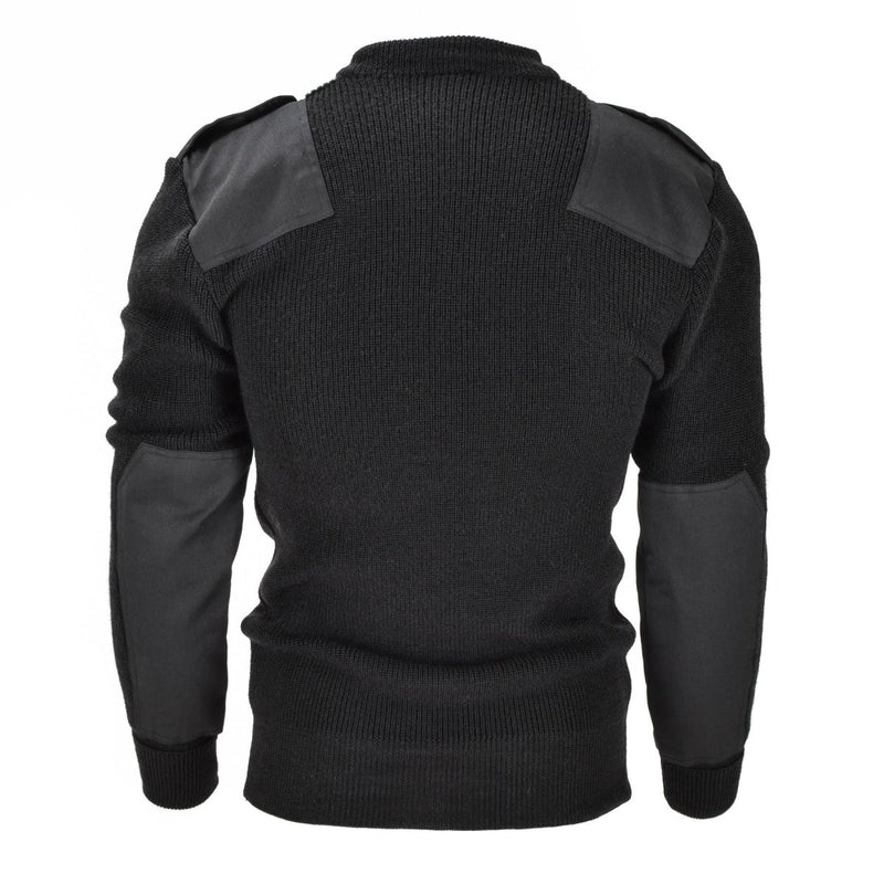 Mil-Tec Men Sweater German pullover Commando sweater Wool reinforced elbows and shoulders rib knitted cuffs and waist line