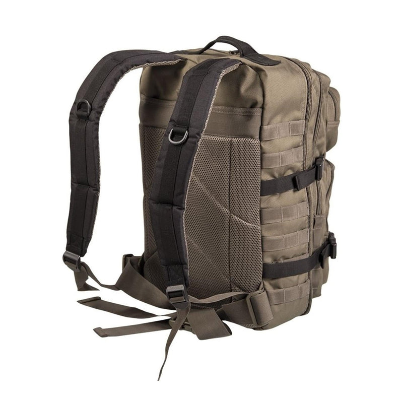 MIL-TEC U.S. Assault Ranger trekking backpack large camping daypack olive black padded back shoulder straps and hip belt