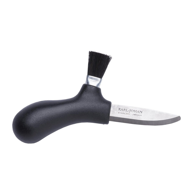 MORAKNIV Mushroom Picking knife fixed drop point recycled plain gray blade Swedish stainless steel Polypropene black handle