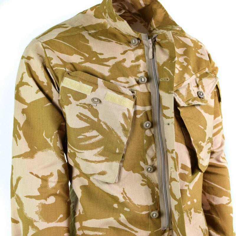 Original British army military combat desert camo jacket fire resistant shirts chest and pen pockets buttoned cuffs