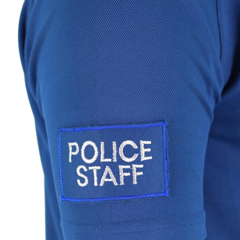 British police t-shirt blue breathable material front zip guard shirt