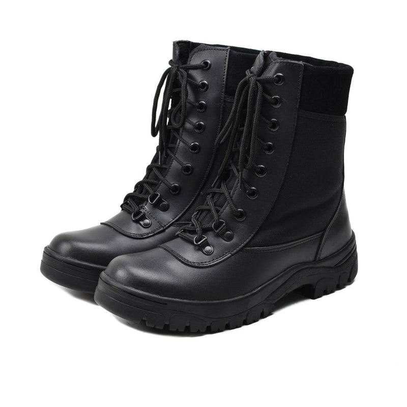 Original French military black leather breathable boots lightweight