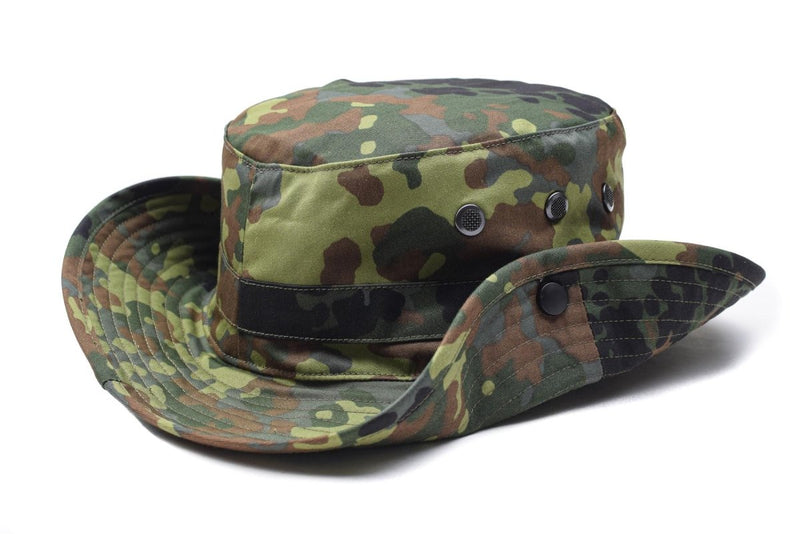 Original German Army Flecktarn boonie hat camping hunting outdoor summer cap wide brim