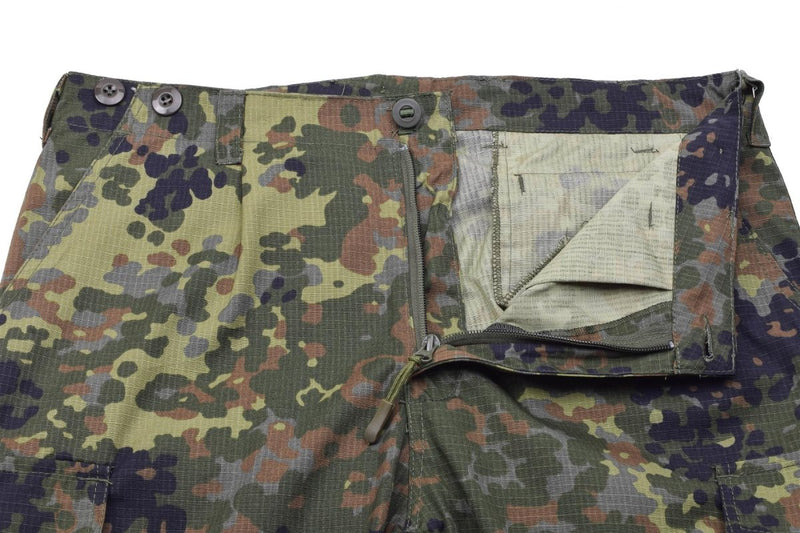 TACGEAR Brand German Army style field pants cargo combat flecktran camouflage ripstop zipper closure