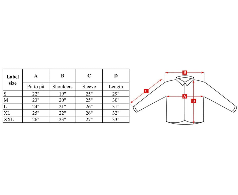 anorak sizechart