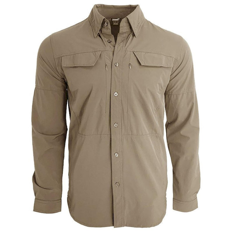 TEXAR long-sleeve military shirt slim fit durable garment classic army shirts khaki